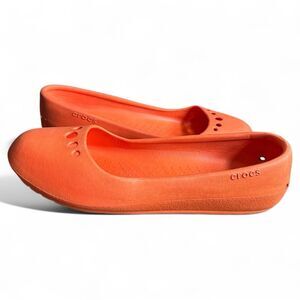 Crocs Prima Ballet Flats Orange Size 8 Minimalist Comfort